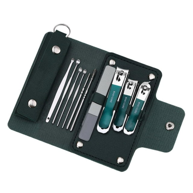 Professional Stainless Steel Nail Clipper Set with Ergonomic Grip, Portable Manicure Pedicure Kit for Thick Toenails & Fingernails, Rust-Resistant Nail Trimming Tools in Travel Case