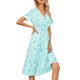 thumbnail image 1 of Txlixc Vestido de Verano para Mujer, Estampado Floral Cuello en V Manga Corta Falda Casual de Cintura Delgada para Damas, 9 Colores Txlixc  Estilo de ocio, 1 of 5