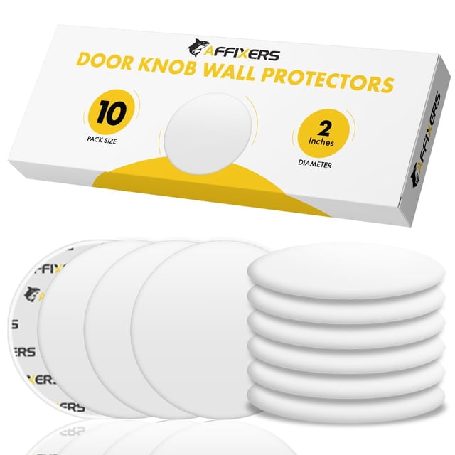 Topes de puerta AFFIXERS protectores de pared de silicona 5 cm, paquete de 10
