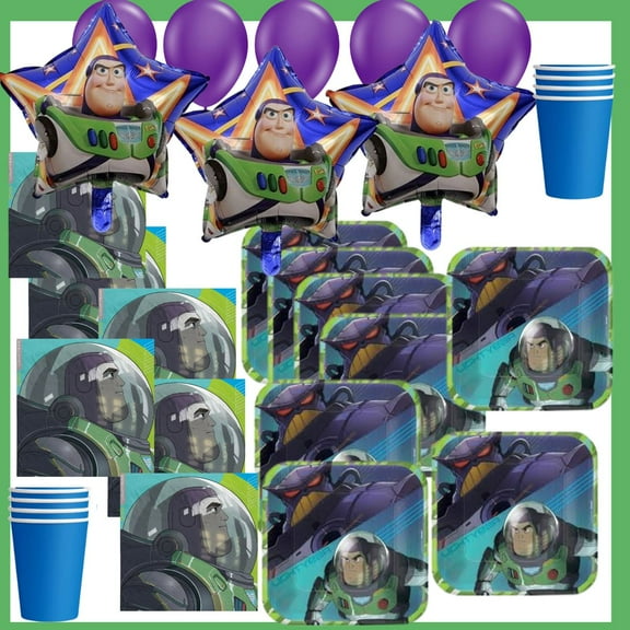 Buzz Lightyear Birthday Party Set - Balloons, Plates & More! (40 Pieces)