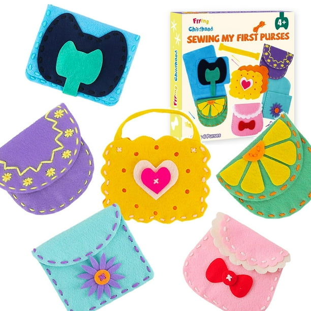 Kit de Costura IROLEHOME de Fieltro Suave para Niños - Carteras DIY para Artes y Manualidades