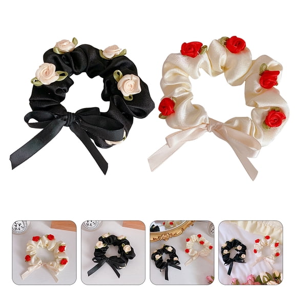 ifundom Silk Hair Ring Assorted Colors Fashionable Ponytail Holder 4Pcs