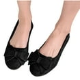 thumbnail image 4 of Xfvqtps Womens Summer Dress Flats Comfortable Round Toe Bowknot Ballet Shoes for Woman Soft Suede Driving Flats Black, 4 of 9