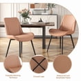 thumbnail image 3 of Hawsaiy 5-Piece Dining Table Set for 4, 47" Round Dining Table Set with 4 PU Leather Dining Chairs, Modern Farmhouse Table Set for Dining Room (Walnut+Brown), 3 of 10