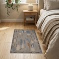thumbnail image 3 of ODIKA 2'x3' Blue Beige Geometric Urban Design Washable Throw Rug Contemporary Abstract Pattern with Terracotta for Hallway, Study Room, Non-Slip Low Profile, Flatwoven, 3 of 7