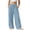 Light Blue, variant on StSilkitty Wide Leg Pants for Girls Cotton Solid Color Mid Waist Elastic Drawstring Baggy Trousers with Pockets