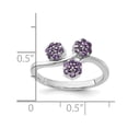 thumbnail image 2 of 925 Sterling Silver Rhodium Plated Amethyst Flowers Ring Size 7 2.29mm Wide Ring for Women, 2 of 2