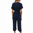 thumbnail image 5 of Baqcunre Women's V-Neck Pocket Elastic Waist Jumpsuit,Color Dark blue,Size S-XL, 5 of 5
