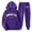 Purple, variant on Men's and Women's 2-Piece Hooded Tracksuit Set – Solid Color Long Sleeve Sweatsuit with Tassels for Autumn Winter Leisure, Jogging & Workout