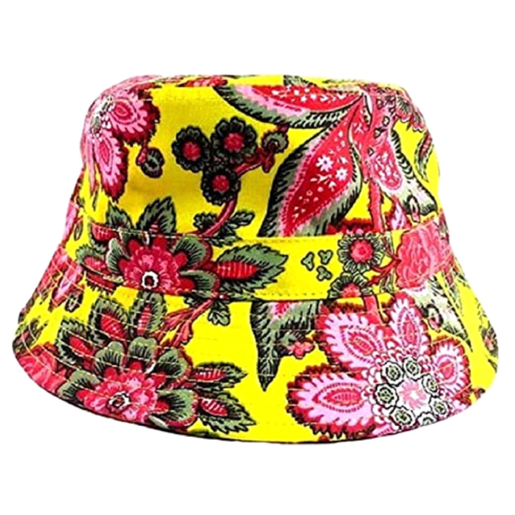 Fashion Adult Women's Bucket Hat (Yellow Paisley)