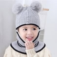 thumbnail image 2 of EHRWE Kids Winter Hat Boys Toddler Kids Warm Baby Cap Scarf Girl Knit Pompon Winter Hat Crochet Baby Care Fashion, 2 of 3