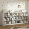 thumbnail image 2 of DIYART White Wood Bookcase with 3 Tier Open Shelves, 10-Cube Storage Shelf, 43.3" W x 35.4" H, 2 of 7