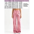 thumbnail image 7 of JOLIP Women's High Rise Pink Leopard Print Wide Leg Denim Pants, 4-12, 7 of 7