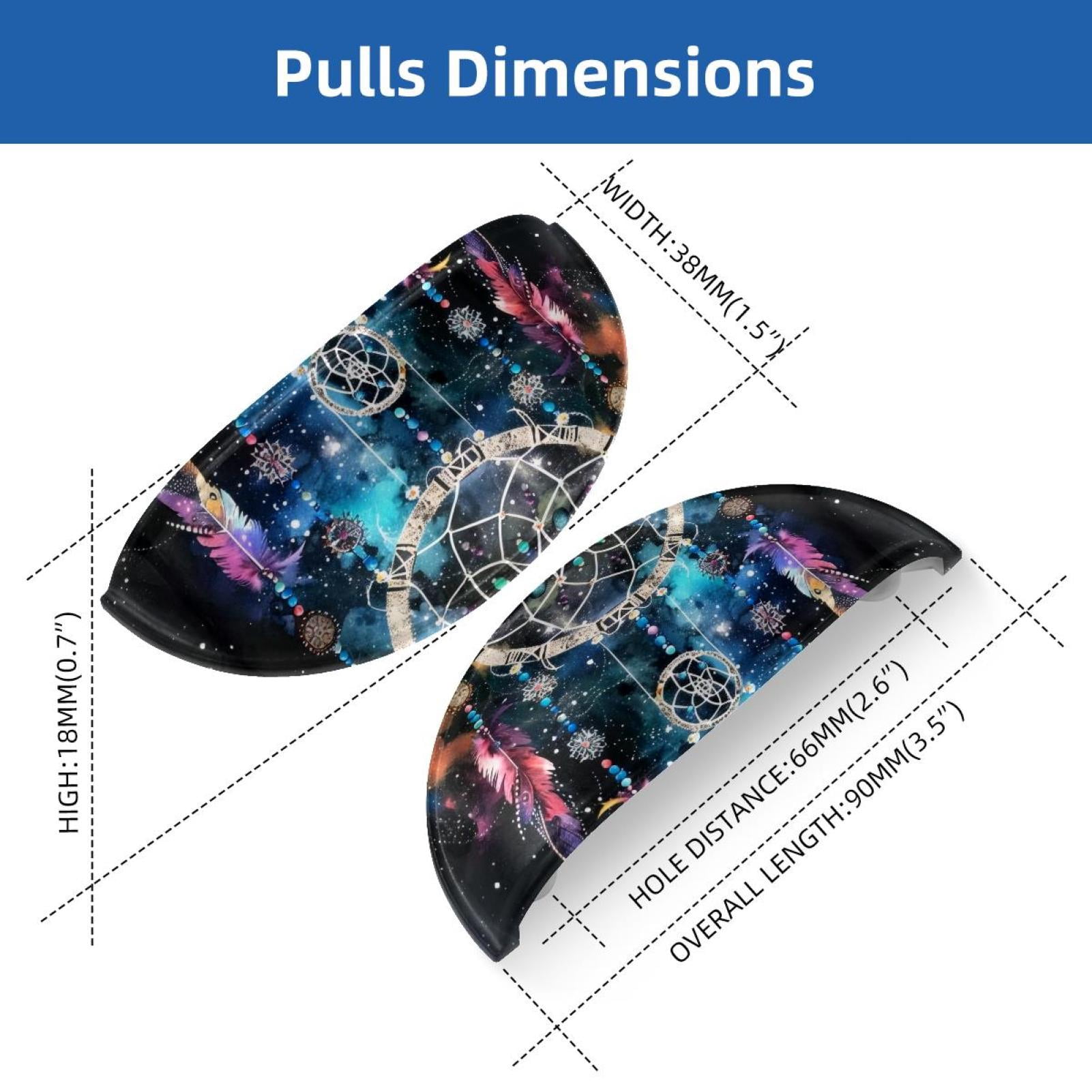 PhooArto 6 Pcs Cup Drawer Pulls, Dreamcatcher Galaxy Patterns Shell Shape Handles Cabinet Knobs for Dresser Cupboard Closet Wardrobe with Screws
