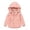 Pink, variant on Krdevn Solid Boys Hooded Utility Jacket Drawstring Cotton Coat Size:4-5 Years