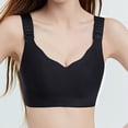 thumbnail image 2 of HBGVBA Womens Comfortable Bras V Neck Wide Strap Solid Color Wireless Everyday Support Bra, 2 of 5