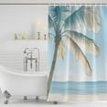 thumbnail image 4 of Blue Coastal Waterproof Fabric Shower Curtain,Summer Palm Trees Vacation Watercolor Waterproof Fabric Shower Curtain for Bathroom Curtains Bathtubs Shower Curtains with 12 Hooks Extra Long 72x96, 4 of 8