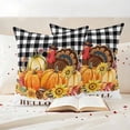 thumbnail image 3 of Fall Pumpkins Turkey Outdoor Waterproof Pillow Covers, Thanksgiving Sunflowers Retro Plaid Decorative Square Throw Pillowcase Sofa Cushion Sham for Patio/Couch/Chair, 18"x18" 2 Pack, 3 of 8