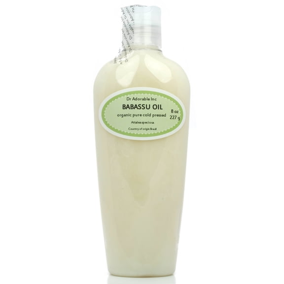 Dr. Adorable - 100% Pure Babassu Oil - Organic Cold Pressed Moisturizing Oil For Face Skin Hair - 8 oz