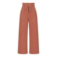 thumbnail image 4 of GERsome Women's Soft Palazzo Wide Leg Pant with Pockets High Waist Casual Loose Flowy Pants with Belt Belt detachable, 4 of 7