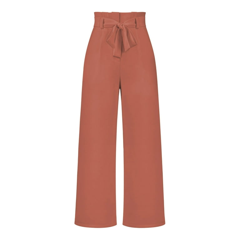【COLOR iN ID】curve wide pants QUYUON Womens Tall Pants Clearance Solid Color High-Waist