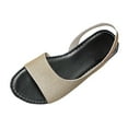 thumbnail image 2 of MLCDZ Fish Mouth Sandals Women's Flat Casual Shoes, Minimalist Cross-Strap Roman Design for Beach Vacation, Breathable Open-Toe Sandals with Soft Rubber Sole Gold 41, 2 of 7