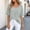 Gray, variant on Summer Women's T-Shirts Elbow Length Basic Tunic Tops Women Plain Loose V Neck Casual Tops