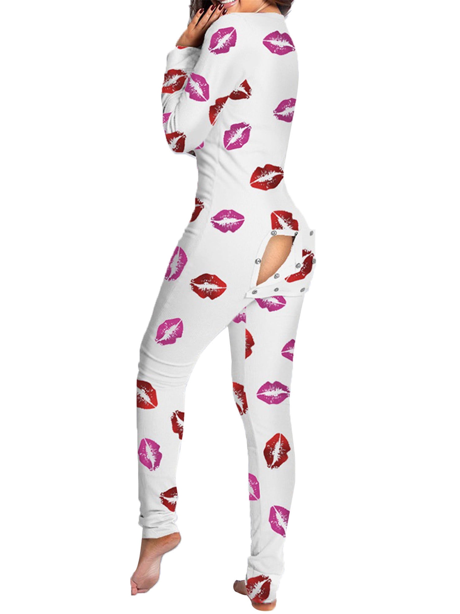 Aunavey Womens One Piece Pajamas Bodycon Jumpsuit Union Suit with