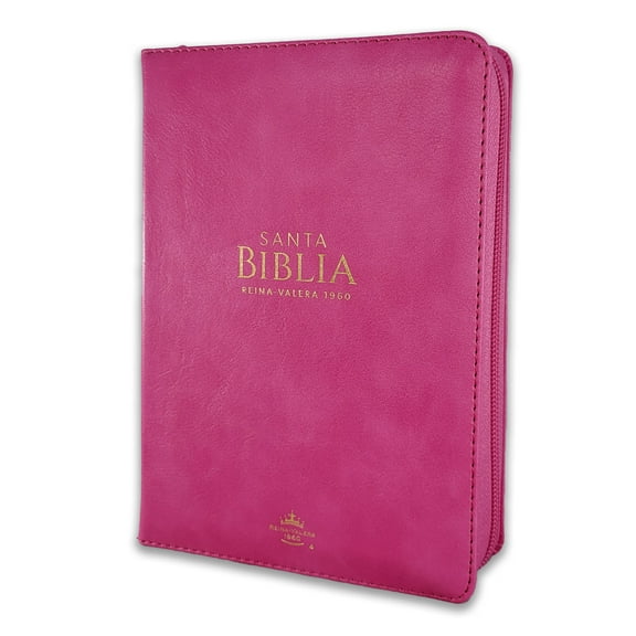 Biblia para Mujer  con Cierre Compacta 11 puntos RV1960, imit piel fucsia