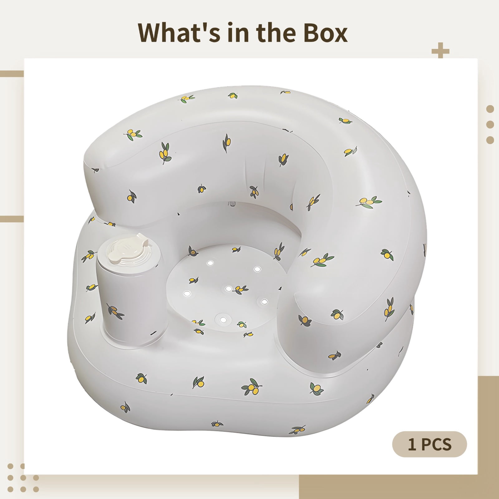 Inflatable Sitting Chair, PVC Seat for 3-36 Months, Soft and Stable, Adjustable for Sitting Up, Anti-Slip Base, Portable for Travel, Picnic, and Beach
