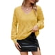thumbnail image 1 of Camiseta mujer, Suéteres de punto de mujer Suéteres casuales de manga larga con cuello en V Abanopi Amarillo/Medio, 1 of 7