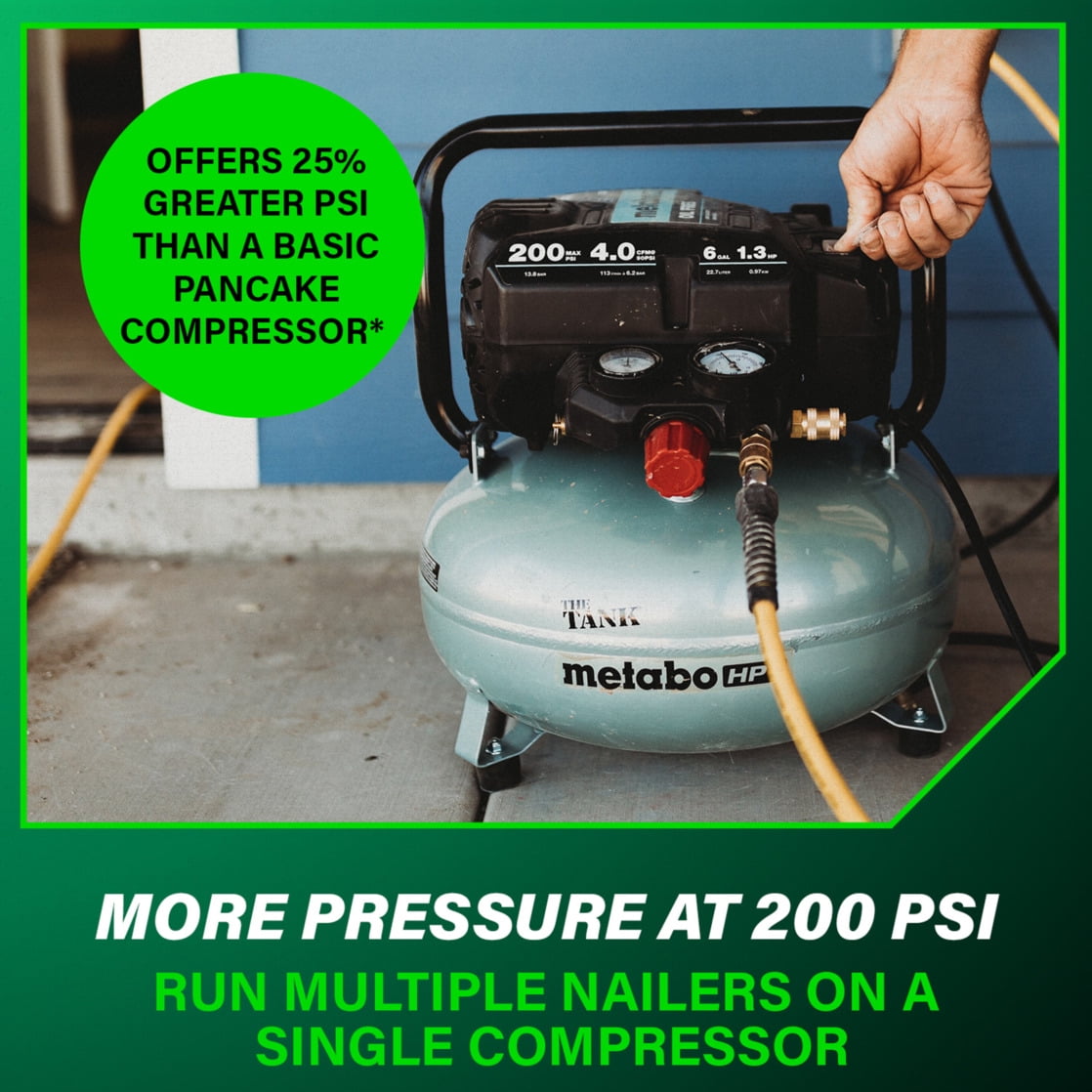Metabo HPT 6 Gal Pancake Air Compressor, 200 PSI, EC914S