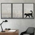 thumbnail image 2 of wall26 Framed Canvas Print Wall Art Set Black Cat Silhouette Triptych Graffiti &amp; Street Art Cities Mixed Media Realism Scenic Urban Multicolor for Living Room, Bedroom, Office - 16"x24", 2 of 5