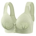 thumbnail image 2 of HVOBTTY Womens Front Closure Bra, Bras for Women, Woman Oversized Wireless Bra Front Button Push Up Underwear Bra Green, 36/80, 2 of 4