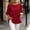 Red, variant on Vrorvz Ruffle Hem Shirt Womens 3/4 Sleeve Crew Neck Shirts Loose Tunic Basic Blouses Casual Fashion Tops