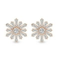 thumbnail image 3 of Lab Grown Diamond Fashion Earrings | 2 Carat IGI Certified Taper Baguette Shape | Sunflower Fashion Lab Diamond Stud Earrings | 14K Rose Gold&nbsp; FG-VS Quality, 3 of 5