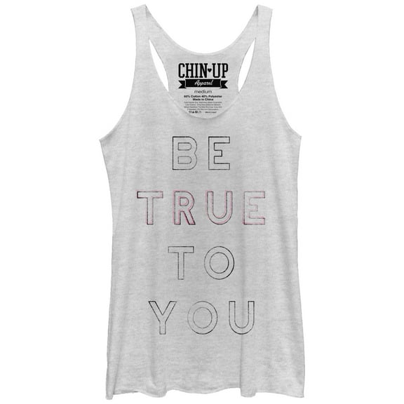 Women's CHIN UP True to You Racerback Tank Top White Heather Large