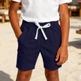 thumbnail image 3 of Gytharion Children's Cotton Short Pants Summer Casual Solid Color Drawstring Elastic Waist Shorts Kids Lightweight Outdoor Sport Short Pants, 0-12 Years, 3 of 5