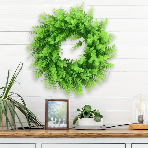 pstuiky Corona de simulación para decoración del hogar sala de estar puerta de jardín corona decorativa