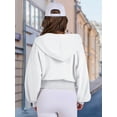 thumbnail image 6 of Female Zip Up Hoodies Cropped Sweatshirts Casual Comfy Cute Zip Jackets Fashion Trendy Fall Outfits White XL, 6 of 8