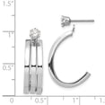 thumbnail image 3 of 14k White Gold Polished J Hoop with 4mm CZ Stud Earring Jackets, 3 of 3