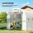 thumbnail image 6 of Outsunny 14.6'x6.5'x6.6' Hoop House Greenhouse with 2 Support Rods, Zippered Roll-up Mesh Door, Walk-in Tunnel Greenhouse with PE Cover, White, 6 of 9