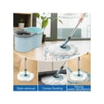 thumbnail image 7 of Spin Mop And Bucket With Wringer Set, 360° Spinning Mop Bucket System With 3 Microfiber Mop Replacement Heads, Adjustable Handle For Floor Cleaning (Light Blue), 7 of 7