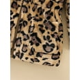 thumbnail image 6 of Gureui Kids Baby Girls Spring Jacket, Fall/Winter Long Sleeve Leopard Elastic Waist Zip-Up Hooded Coat Outerwear, 6 of 9