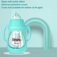 thumbnail image 3 of Biberón Leche para bebé Alimentador de agua Bebida para recién nacidos Aprendizaje de enfermería resistente al calor Taza de pezón para niños pequeños resistente al calor Azul, 240 ml Inevent BA000333-08, 3 of 7
