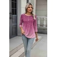 thumbnail image 4 of Zeagoo Womens Spring Tops 3/4 Sleeve Crew Neck T-Shirts Summer Business Dressy Work Blouses Vacation Outfits, 4 of 5