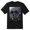 thumbnail image 2 of Plus Size Shirt for Women Black Tops for Women Short Sleeves Shirt for Women Roses T Shirt Crewneck Shirt for Women XL, 2 of 5