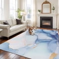 thumbnail image 2 of Large Area Rugs for Living Room Bedroom, Blue Marble 6'x9' Rug Washable Carpet Runner Indoor Outdoor, Gradual Modern Abstract Art Non Slip Floor Mats Rug for Kitchen, Playroom, 2 of 8