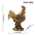 thumbnail image 3 of Rooster Statue European Vintage Style Auspicious Decor, Golden Rooster of Good Fortune Rattan Weave Design Resin Figurine, Rooster Decor for Home Living Room and Desktop, Gold, 3 of 6