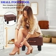 thumbnail image 6 of Bevtee Small Foot Stool, Foot Stool Rest with Handle, Storage Ottoman, Faux Leather Padded Step Stool,  for Living Room, Desk, Brown, 6 of 7